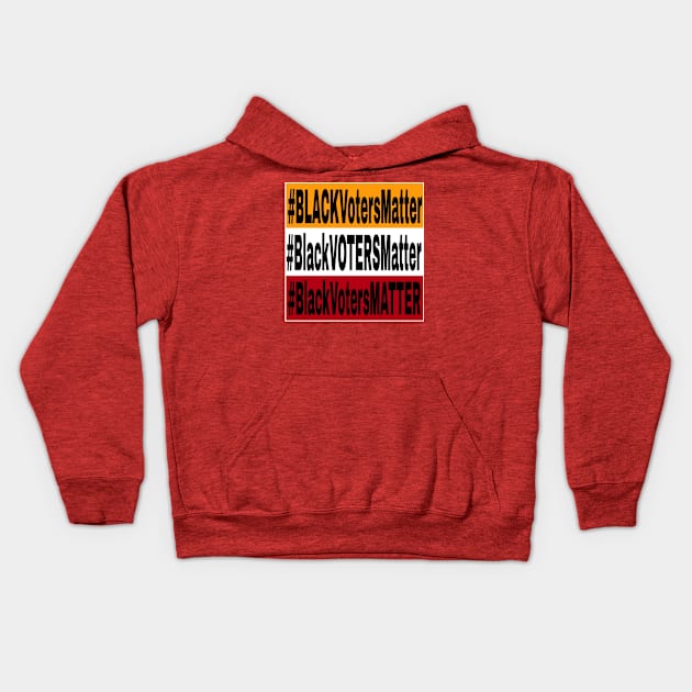 Black Voters Matter - Multicolored - Back Kids Hoodie by SubversiveWare